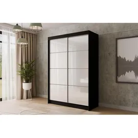 altdecor Schiebetürenschrank PEKA 120 x 215 x 61 cm Schwarz