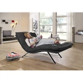 W.Schillig Relaxliege daily dreams Waffelkissen-Optik 95 x 110 x 170 cm Grau mit Kissen