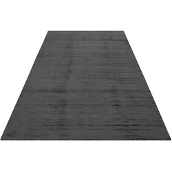 Teppich ESPRIT "Gil", grau, B:80cm H:0,8mm L:150cm, Polyester, Teppiche, handgewebt, seidig glänzend, schimmernde Farbbrillianz, Melangeeffekt