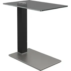 Beistelltisch EVE COLLECTION, grau (silber, kg, graphitgrau, klarglas), B:60cm H:65cm T:40cm, Tische