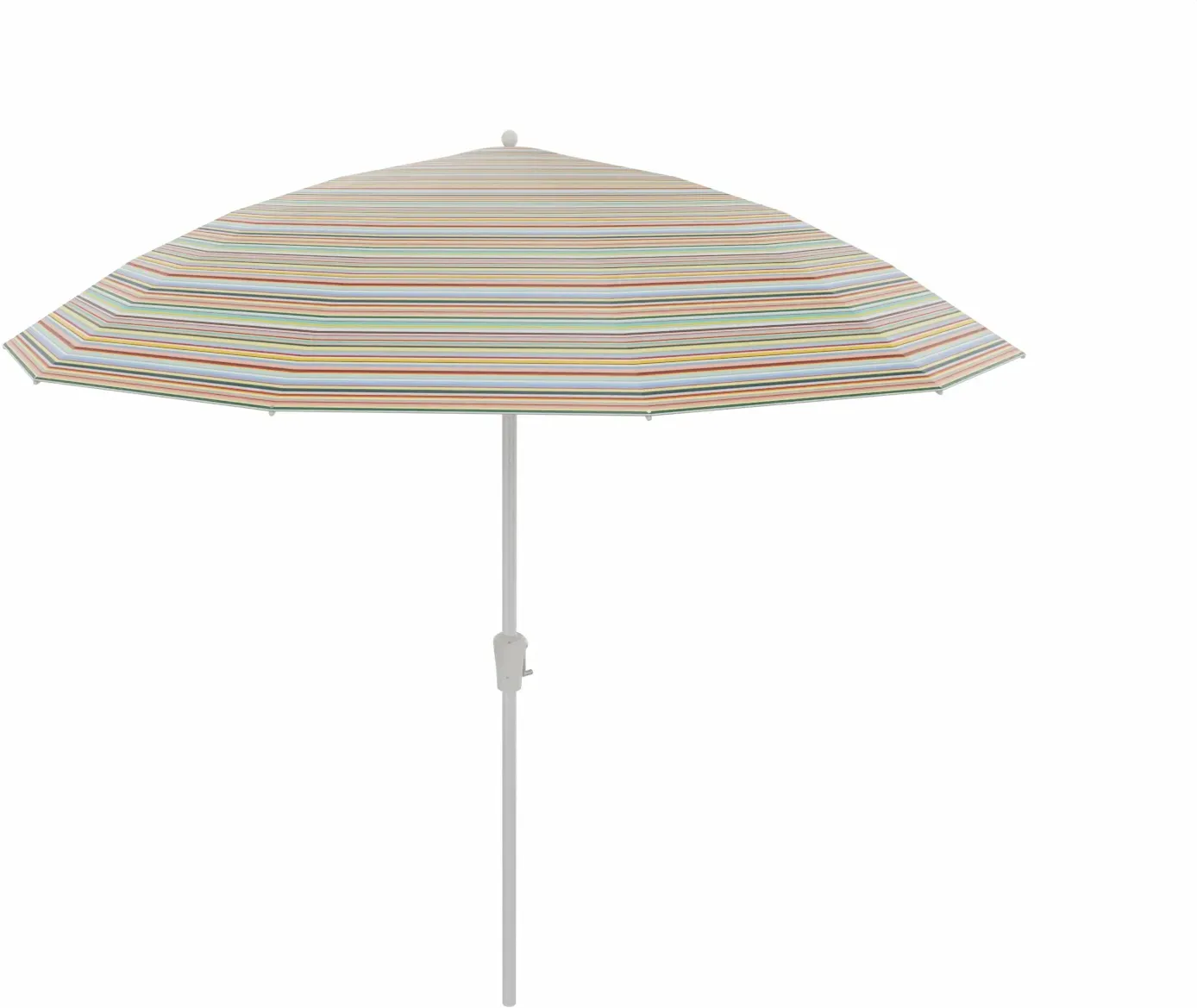 Pagodenschirm Ø 240 cm Alu weiß Multicolor mini, mit Kurbelmechanismus