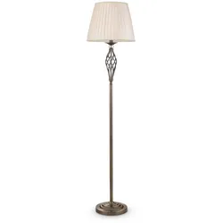 Stehlampe Stehleuchte Beistellleuchte Standlampe Wohnzimmer Metall messing beige