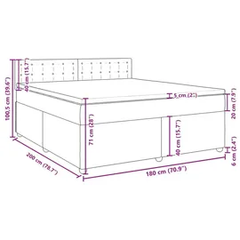 vidaXL Boxspringbett 180 x 200 cm Dunkelbraun