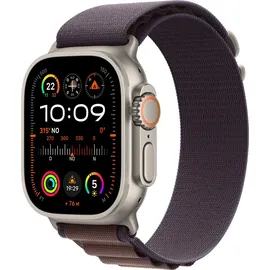 Apple Watch Ultra 2 GPS + Cellular 49 mm Titangehäuse natur, Alpine Loop indigo S