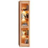 Stella Trading Nature ONE Regal in Kernbuche Teil-massiv FSC-Zertifiziert - Modernes Standregal mit LED-Beleuchtung und viel Stauraum - 43 x 203 x 40 cm (B/H/T)