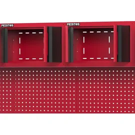 feistos Werkstattschrank Metall 396x46x198 cm Schwarz/Rot