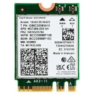 Intel NIC WI-FI 6 AX210 2230 2x2 No vPro WLAN Adapter PCIe 2400MBit/s