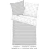 Tom Tailor CHECK AND STRIPES Grau/Weiß 155 x 220 cm + 2 x 80 x 80 cm