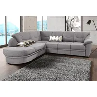 Ecksofa SIT & MORE "Savoni L-Form" Sofas Gr. B/H/T: 267cm x 90cm x 206cm, Struktur, Ottomane links, ohne Bettfunktion, grau wahlweise mit Bettfunktion