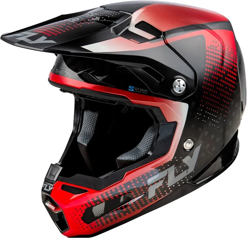 Fly Racing Formula S Carbon Protocol, Motocrosshelm - Carbon/Schwarz/Rot/Grau - L