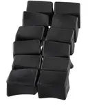 12 Stück Stuhlbein-Gummi-Bodenschoner für Möbelfüße, rutschfest, PVC, rechteckige Abdeckungen für Stühle, Tische, kratzfest, Geräuschreduzierung, schwarz, Heimbüro, Hartholz-Laminat (20 x 30 mm)