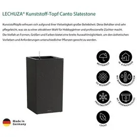 LECHUZA Canto Slatestone 30 high 30 x 30 x 56 cm Dunkelgrau