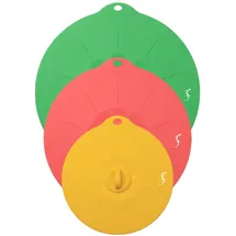 LURCH Universaldeckel 3er Set – Wiederverwendbare Silikondeckel (⌀16cm, 21cm, 25cm) – Lebensmittelecht, Dehnbar, Mikrowellen- & Spülmaschinengeeignet, Luftdicht & Nachhaltig