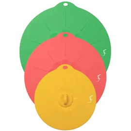 LURCH Universaldeckel 3er Set – Wiederverwendbare Silikondeckel (⌀16cm, 21cm, 25cm) – Lebensmittelecht, Dehnbar, Mikrowellen- & Spülmaschinengeeignet, Luftdicht & Nachhaltig
