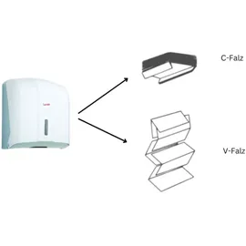 lauroo Papierhandtuchspender für V-Falz und C-Falz Tücher, 27 cm x 11 cm x 28 cm
