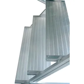 Günzburger MUNK Aluminium-Podestleiter beidseitig begehbar Aluminium geriffelt 5 Stufen