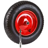 Grafner Schubkarrenrad 4.80/4.00-8, pannensicher Vollgummi, 180kg Tragkraft, Ø 390mm, mit Achse und Stahlfelge