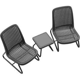 Tectake tectake® Sitzgruppe Modica für 2 Personen in Rattanoptik UV-beständig, Belastbarkeit Stuhl 120 kg, Schraubfüße