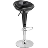Baroni Home Drehbarer Barhocker verchromter Kunststoff Schwarz