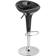 Baroni Home Drehbarer Barhocker verchromter Kunststoff Schwarz