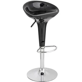 Baroni Home Drehbarer Barhocker verchromter Kunststoff Schwarz
