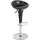 Baroni Home Drehbarer Barhocker verchromter Kunststoff Schwarz