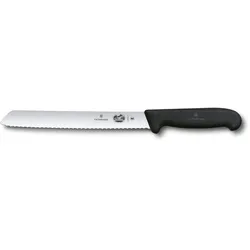 Victorinox Brotmesser Fibrox 21 cm, mit extra scharfem Wellenschliff, rutschfest