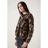 More & More haariger Cardigan Animal-Dessin Braun 44