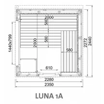 InfraWorld Fasssauna Infraworld Luna 1 Außensauna mit Lärche-Fassadenprofile versch.
