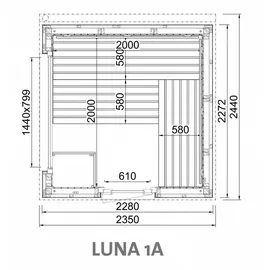 InfraWorld Fasssauna Infraworld Luna 1 Außensauna mit Lärche-Fassadenprofile versch.