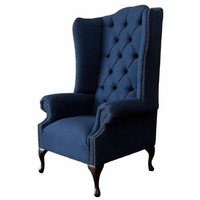 JVmoebel Ohrensessel Chesterfield Ohrensessel Relax Sessel Stuhl Polster Stoff (Ohrensessel), Made In Europe blau