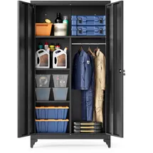Songmics OMC018BD01 Garderobenschrank 80 x 40 x 165 cm Mattschwarz