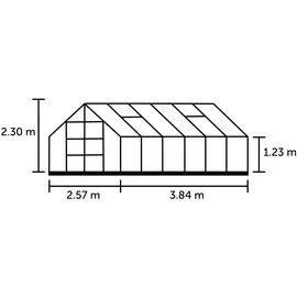 Juliana Universal 128 Alu schwarz Blankglas 3 mm 9,9 m2