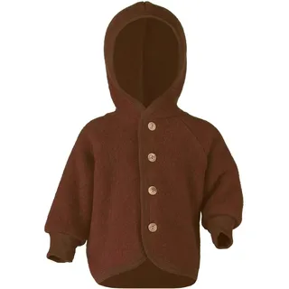 Engel - Wollfleece-Kapuzenjacke HOLZKNÖPFE in zimt melange Gr.50/56