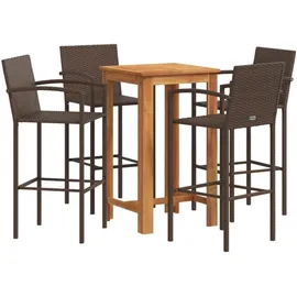 vidaXL Gartenbar Set 5-tlg. Braun