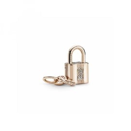 Pandora ROSE Charm-Anhänger "Vorhängeschloss mit Schlüssel" Silber, 14k rosévergoldet, Zirkonia 780088C01