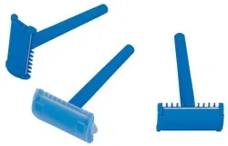 Dahlhausen Einmal-Rasierer, doppelschneidig, steril 10.000.00.010 , 1 Karton = 200 Stück, blau