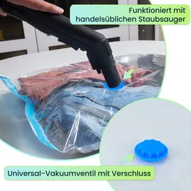 ideoon home Ideoon, Kleidersack + Hängeaufbewahrung, 9er-Set platzsparende Vakuumbeutel XL, 80 x 120 cm, Kompression mit dem Staubsauger,