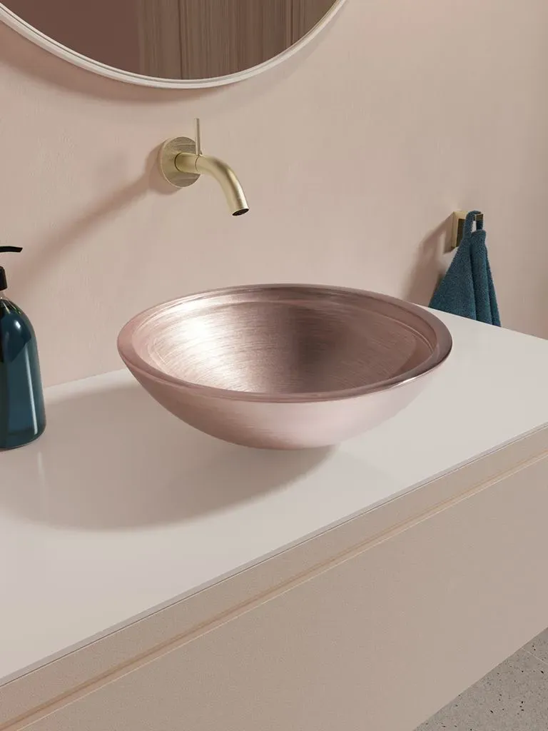 Glassdesign Metropole 44 Aufsatzwaschtisch Florence Glass Atelier - Gold Pink