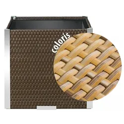 Polyrattan Pflanzgefäß mit Aluminiumrahmen