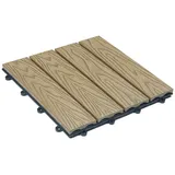 Home Deluxe Wpc Klickfliesen Bavaro Premium - Teak 2.5 m2 - Holzoptik Terrassenfliesen Holzfliesen Klickfliese Bodenfliesen