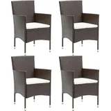 vidaXL Garten-Essstühle 4 Stk. Poly-Rattan Braun