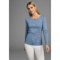 KangaROOS Langarmshirt krempelbare Ärmel, sehr figurbetont, aus elastischer Rippware