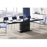 Design Esstisch Tisch HME-111 Hochglanz ausziehbar 160 bis 256 cm - Schwarz