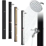 Solardusche 35 Liter 216 cm mit integriertem Thermometer runder Duschkopf mit Fu�dusche mit Gartenschlauch-Anschluss inkl. Montagematerial &