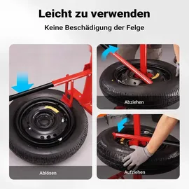 Wiltec Universelles Reifenmontiergerät 4" bis 21" (101,6-533,4 mm), für Achsen Ø 12-25 mm, Reifenmontagegerät Stahl zur manuellen Montage und Demontage