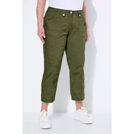 Ulla Popken Cargohosen 7/8 Regular Krempelriegel Grün 48