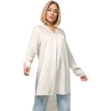 pm selected Damen Elegante Satin Light Oversize Business Long Bluse in Einheitsgröße PM07
