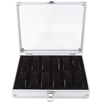 Sutinna Aluminium-Uhrenbox, multifunktionale Schmuckschatulle Uhren-Aufbewahrungsbox, Uhrenbox, für Männer für Frauen(12 Bits)