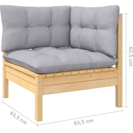 vidaXL Garten-Lounge-Set 4-tlg. grau Kiefer